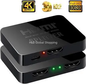 4K HDMI Splitter Full HD 1080p Video HDMI Switch Switcher 1X2 Split 1 in 2 Out Amplifier Dual Display For HDTV DVD For PS3 Xbox