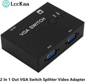 2 In 1 Out VGA Switch Splitter 2 Port VGA Video Converter Adapter 1080P VGA Cable Switcher For Projector Display PC TV Laptop
