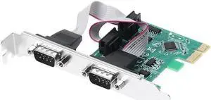 1 Set PCI-E PCI to Dual Serial DB9 RS232 Serial Controller Adapter Card Express 2-Port High Speed