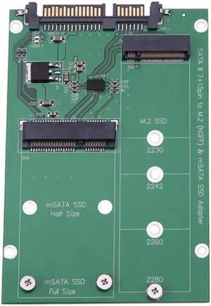 M.2 M.2 NGFF/mSATA SSD to SATA III Converter Adapter Card Build in Mini PCI-e 52pin NGFF B Key Male Connector For PC SSD