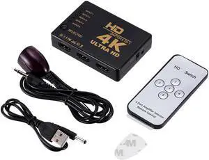 4K 5x1 HDMI-compatible Cable Splitter HD 1080P Video Switcher Adapter 5 In 1 Output Port Hub for Xbox PS4 DVD HDTV PC Laptop TV