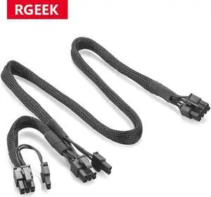 Aomoproing PCI-E 8pin to Dual 8(6 2)Pin Power Supply Cable PCIe 8 Pin 1 to 2 Spliter for C*orsair RM1000 RM850 RM750 RM650 RM550 RM450
