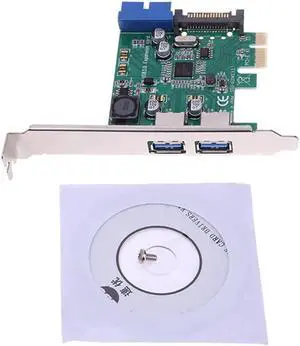4 Ports USB 3.0 PCIe PCI Express Expansion Card 2 External Ports & 2 Internal 19Pin Header for PCI-E x1/x4/x8/x16 Computer PC