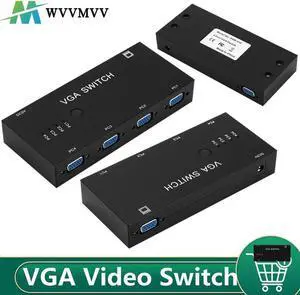 VGA Switch 4 In 1 Out VGA Video Switcher Converter Box HD Signal Amplifier Booster Splitter Adapter For PC Monitor Projector