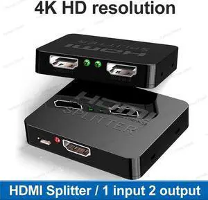HW-HD102M Mini HDMI distributor one minute two 4K * 2K video on the same screen supports 3D HDMI 1 minute 2