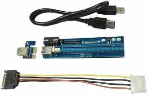 PCI-E To PCIE Riser Card 1X To 16X Cable With 4 Pin To SATA Power Supply USB 3.0 With Power Cable Mining Graphics Card