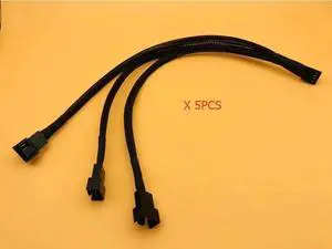 5PCS 4Pin Splitter Cable 1 to 3 PWM 4P Female to 3/4 Pin PWM Fan Adapter for Computer Case CPU Fan Mining Cooling Fans Hub Cable