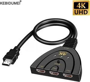 HDMI-compatible Switch KVM Splitter 4K 2K 3D 3 input 1 Output Mini 3 Port VIdeo Switcher Hub 1080P For DVD HDTV Xbox PS3 PS4
