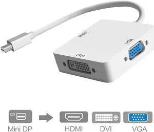 3 in 1 Mini DisplayPort to HDMI VGA DVI triple mini DP adapter cable for Apple MacBook Pro Mac Book Air PC