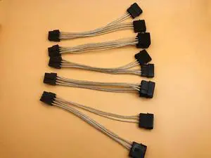 5PCS Dual 4Pin to 8Pin (6+2) Graphic Card Power Cable 18cm 4P to 8P Graphic Card Cable Supply Dual D port to 8pin for BTC Mining
