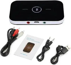 Bluetooth Transmitter & Receiver 3.5mm Audio Cable 2-in-1 Wireless Adapter for Headphone Speaker TV Stereos MP3 MP4