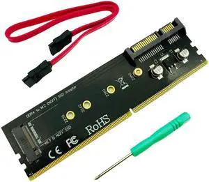 DDR4 to M.2 SATA Adapter Riser Memory DDR4 DIMM to M.2 NGFF SSD B Key 15Pin Power 7pin SATA Port to Motherboard 2230 2280 M2 SSD