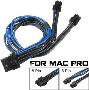 18AWG Dual Mini 6 Pin PCI-e Male to 8 Pin Male Y Splitter PCI E Power Cable Graphics Card Power Cord for Mac Pro