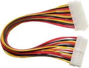 Aomoproing 30cm ATX 24 Pin Male to 24Pin Female Power Supply Extension Cable for Internal PC PSU TW Power Lead Connector Wire Power Supply