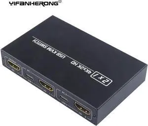 USB KVM Switch USB 2.0 Switcher HDMI-compatible KVM Switch 2 In 1 Out 4K for 2 PC Sharing Keyboard and Mouse EDID / HDCP Printer