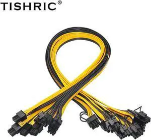 Aomoproing 6PCS PCL-E Riser Cable Express 6Pin To 8Pin 50CM Graphics Card Extension Cord mining Rig Power Cable