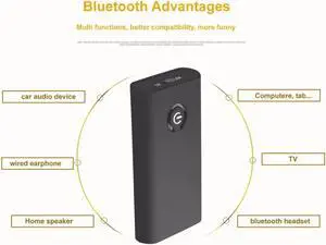 2 in 1 Bluetooth Receiver Transmitter Wireless B9 Bluetooth Music Audio Adapter for Speaker Car PC TV Headphones