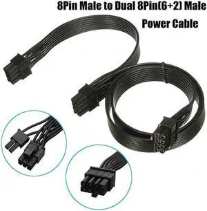 Aomoproing 1PC PCI Express 8pin To Dual 6+2Pin Power Supply Cable PCIE 8 Pin 1 To 2 Spliter