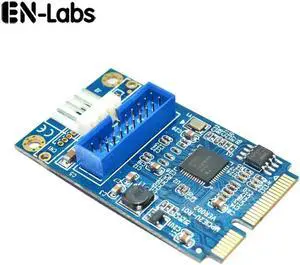 Motherboard Mini PCI Express to Dual USB 3.0 20-pin Add On Card Adapter,Mini PCIe PCI-e to 2 ports USB w/ Molex Power