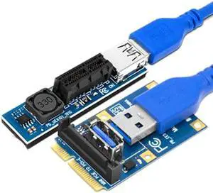 Aomoproing PCI-E Extender PCI E 1X To 1X Riser USB 3.0 Cable SATA Power Working for Motherboard PCI-E X1 Slot