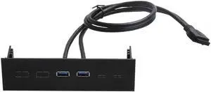 FP525U32PL PC Case 5.25 inch front panel 2 Ports USB 3.0 USB Hub,60CM 2 x USB 3.0 Type A Female to Motherboard 20pin Splitter Cables -Black Plastic