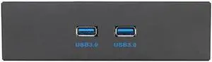 2 Port USB 3.0 5.25" Internal CD-ROM Bay Front Panel USB Hub,Dual USB 3.0 Type A Female to Motherboard USB 20 pin Splitter Adapter w/ 5.25 inch Metal Bracket