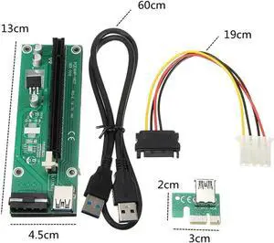 PCE164P-N03 VER006 USB 3.0 Cable PCI-E 1x to 16x Mining Machine Enhanced Extender Riser Adapter With Power Cable for BTC Miner PCE164P-N03 VER006 USB 3.0 Cable PCI-E 1x to 16x Mining Machine Enhanced Extender Riser Adapter With Power Cable for BTC Miner
