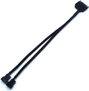 SATA 15Pin to 2 x 3Pin / 4Pin Computer Cooling Fan Splitter Hub Converter Adapter PWM Temperature Power Cable
