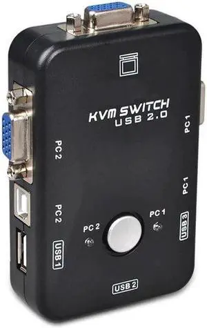 KVM Switch 2 in 1 out USB2.0 HDMI Switch Box Adapter for PC Monitor Keyboard Mouse Control with VGA Cables