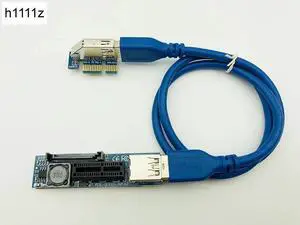 PCI-E Extender PCI E 1X to 1X Riser USB 3.0 Cable SATA Power Working for Motherboard PCI-E x1 Slot Bitcoin Miner Antminer Mining