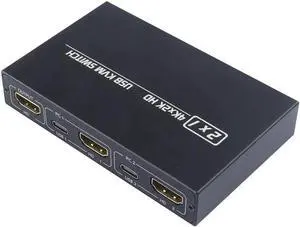 HDMI-compatible 2 Port Box 4K KVM Shared Keyboard And Mouse Adapter Plug and play Switch botton