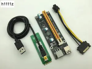 Riser Mini PCI-E PCI Express Riser Card 1x to 16x USB 3.0 Data Cable SATA to 6Pin Power Supply for BTC Miner Antminer Mining