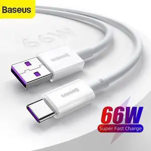 Aomoproing 66W 6A USB Type C Cable For Huawei P40 Pro Mate 40 30 Supercharge 66W/40W Fast Charger USB C Cable For Huawei P30 Pro