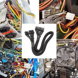 Aomoproing 14 Pin + 10 Pin To 24 Pin ATX Power Supply Cable 20+4 PSU HX1200i For Corsair HX1000i Motherboard Sleeve HX850i HX750i Pin U1B4