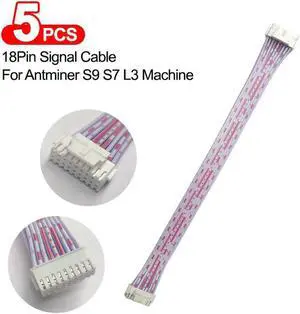 Aomoproing 5Pcs 18Pin Signal Cable 2X9 Pins Miner Connect Date Cable for Antminer S9 S7 L3 Machine Communication Spacing 2mmx155mm