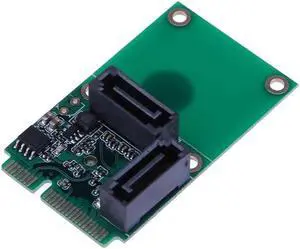 2 Ports Mini PCI-E PCI Express to SATA 3.0 Converter Hard Drive Extension Card with SATA Cable for PC Computer Add On Cards