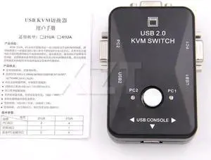 1pcs Professional USB KVM Switch Switcher 2 Port VGA SVGA Switch Box USB 2.0 Mouse Keyboard 1920*1440 Switch