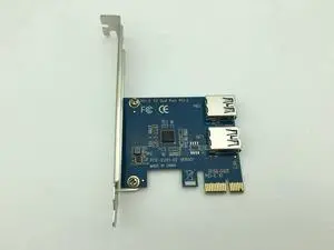 Aomoproing PCI-E PCI Express 1x to 16x Slots Riser Card 1 to 2 Dual Port USB 3.0 Extender Convert Card HUB Adapter for Bitcoin Miner Mining