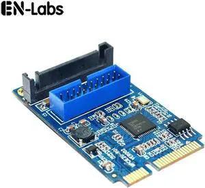 Motherboard Mini PCI Express to Dual USB 3.0 20-pin Add On Card Adapter,Mini PCIe PCI-e to 2 ports USB 3.0 w/ SATA power