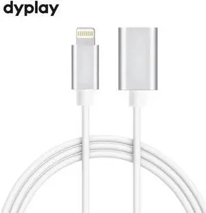 Aomoproing  8Pin Interface Extension Cable 1m Male to Female Extender for iPhone iPad Charging Adapter Passing Audio Video Data