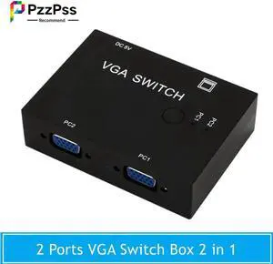 2 In 1 Out VGA Switcher 2 Port VGA Switch Box VGA For Consoles Set-top Boxes 2 Hosts Share 1 Display Notebook Projector