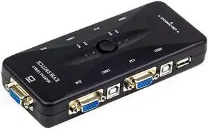 4 Ports KVM Switch 4 In 1 Out VGA USB Converter Four Computers Sharing Monitor Mouse Keyboard Printer Equipment