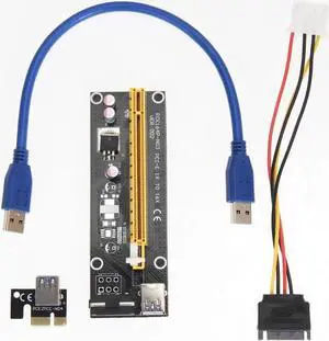 PCIe PCI-E Express 1x To 16x Extender Riser Card Adapter Sata 15 pin Power Cable 30cm USB cable for BTC miner machine