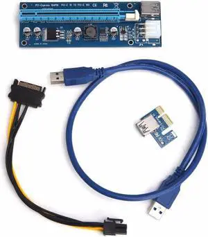 Aomoproing PCI-E Express 1x to16x Powered Extender Riser Adapter Card 60cm USB 3.0 Cable