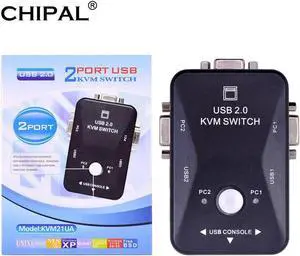 High Quality 2 Port USB 2.0 KVM Switch Switcher 1920*1440 VGA SVGA Switch Splitter Box for Keyboard Mouse Monitor Adapter