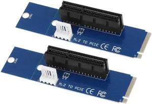 Aomoproing  2pcs/lot NGFF M2 M.2 to PCI-E 4x 1x Slot Riser Card Adapter Male To Female PCIE Multiplier For BTC Miner Mining