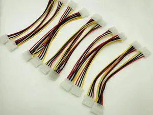 5PCS 4Pin Molex Male to 3 Port Molex IDE Female Power 4Pin Power Cable Supply Splitter Adapter Computer 4Pin IDE Power Cord