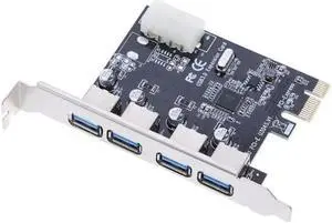 PCI-E to 4 Port USB 3.0 Hub Card PCI-E to USB Express Expansion Extender Card Connector Converter Card Adapter Board PCI-E to 4 Port USB 3.0 Hub Card PCI-E to USB Express Expansion Extender Card Connector Converter Card Adapter Board