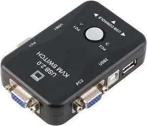 2 Ports USB 2.0 VGA/SVGA KVM Switch Box for Sharing Monitor Keyboard Mouse Newest Cable Adapter Stock 1920 X 1440