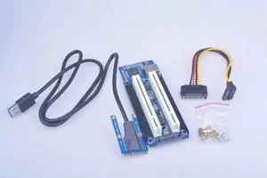 add in card mini PCI Express to Dual PCI Adapter Card PCIe x1 to Router Tow 2 PCI slot Riser Card